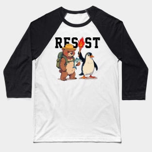 Resist-Penguin and Resist Bear Baseball T-Shirt